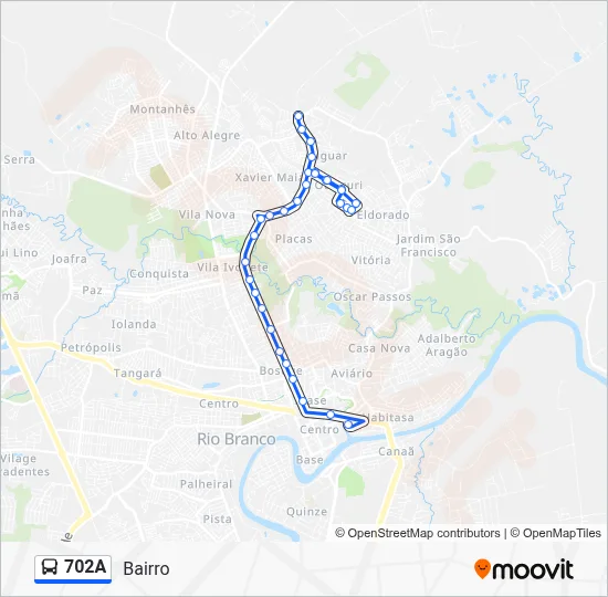702A Bus Line Map