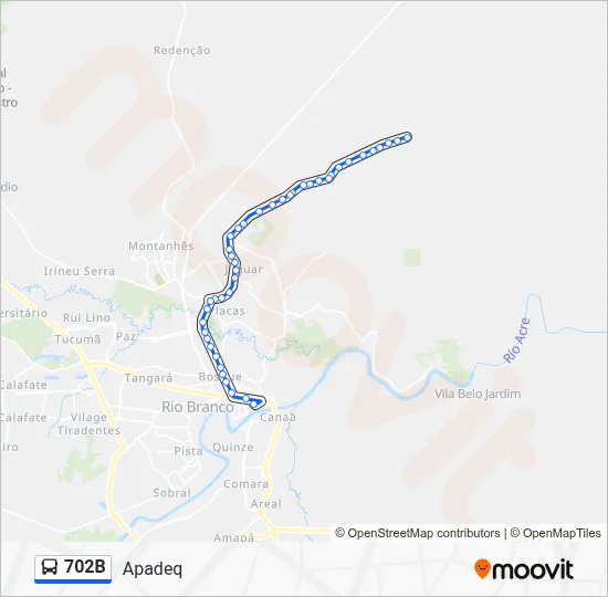 702B Bus Line Map