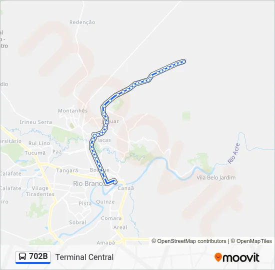 702B Bus Line Map
