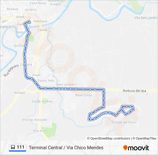 111 Bus Line Map
