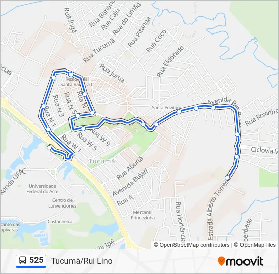 525 Bus Line Map
