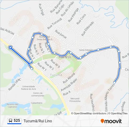 525 Bus Line Map