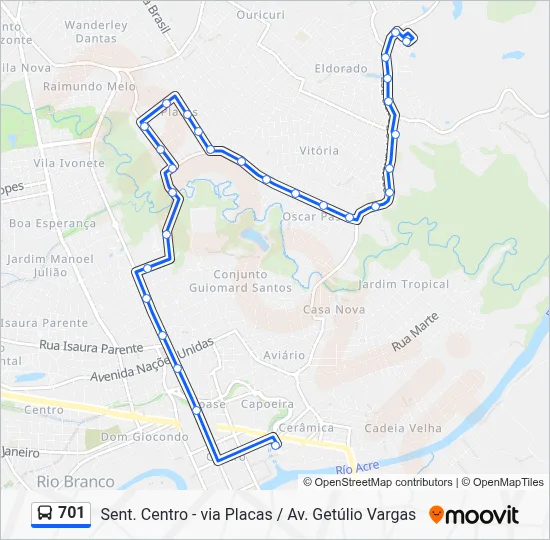 701 Bus Line Map