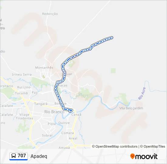 707 Bus Line Map
