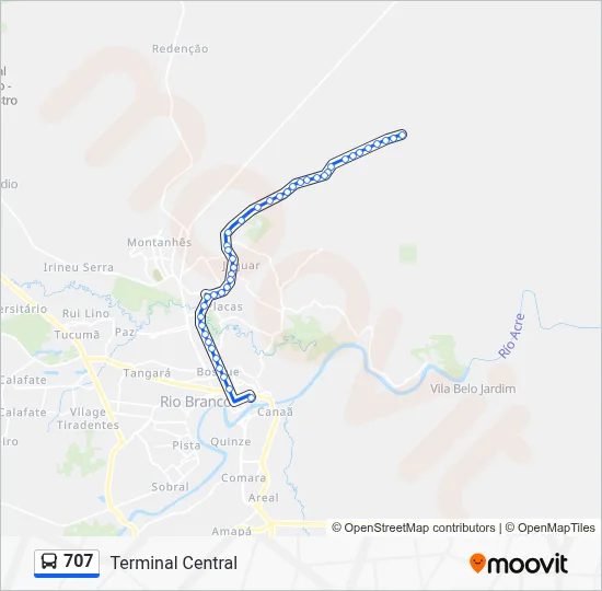 707 Bus Line Map