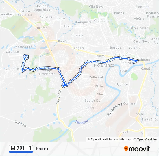 701 - 1 Bus Line Map