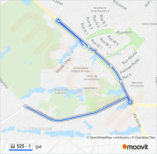 525 - 1 Bus Line Map