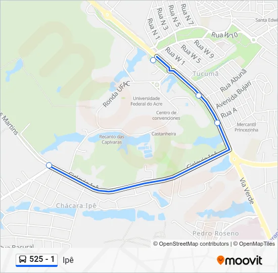 525 - 1 Bus Line Map