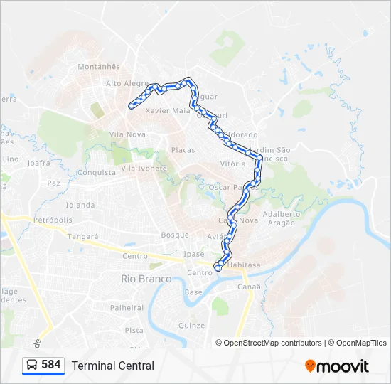 584 Bus Line Map