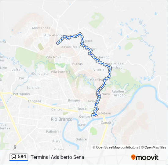 584 Bus Line Map