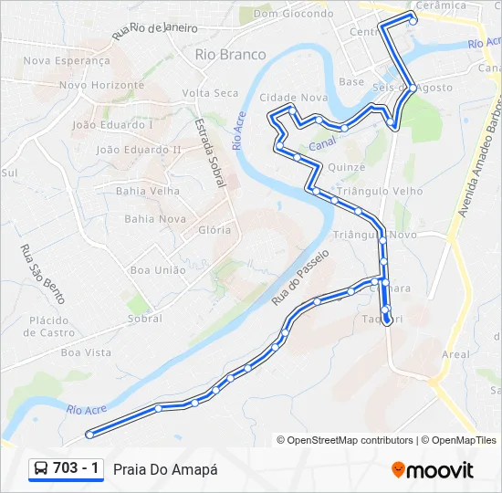 703 - 1 Bus Line Map