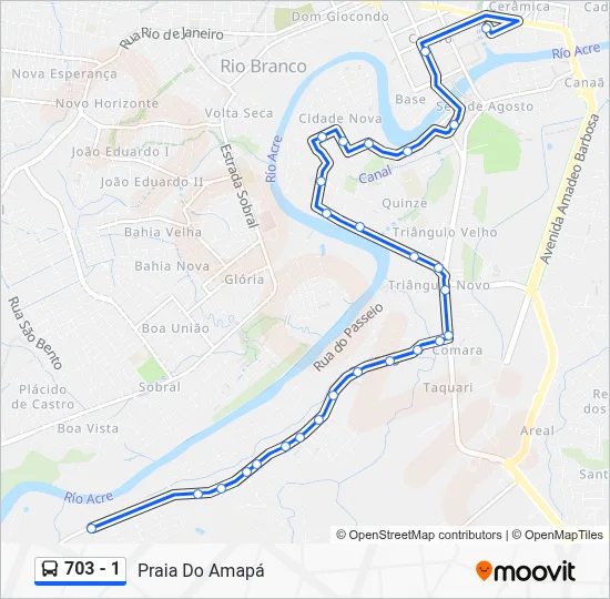703 - 1 Bus Line Map