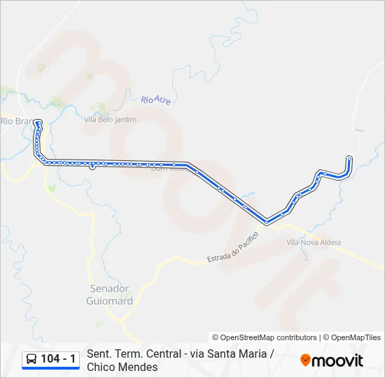 104 - 1 Bus Line Map