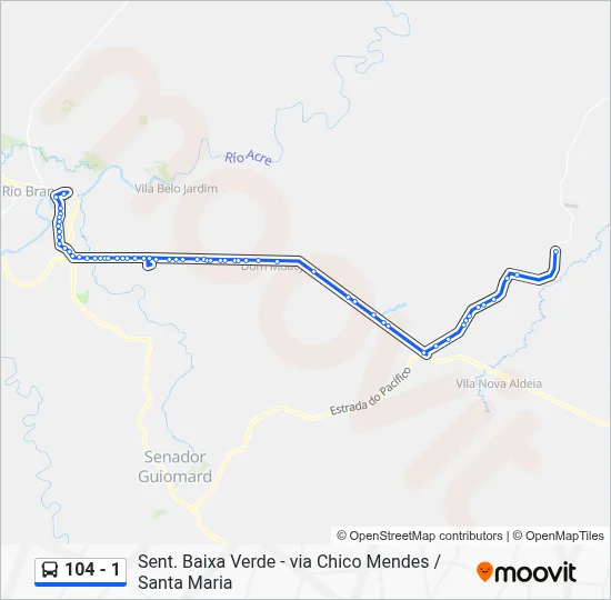 104 - 1 Bus Line Map