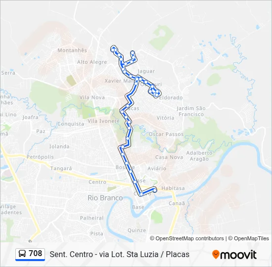 708 Bus Line Map