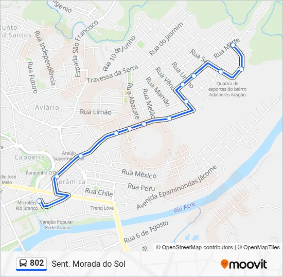 802 Bus Line Map