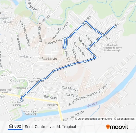 802 Bus Line Map