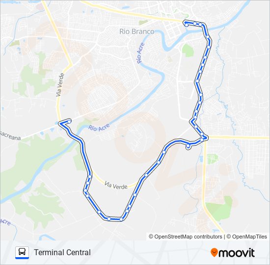 Mapa de 105 AMAPÁ de autobús