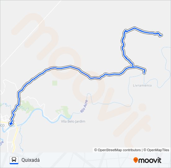 Mapa da linha 705 QUIXADÁ de ônibus