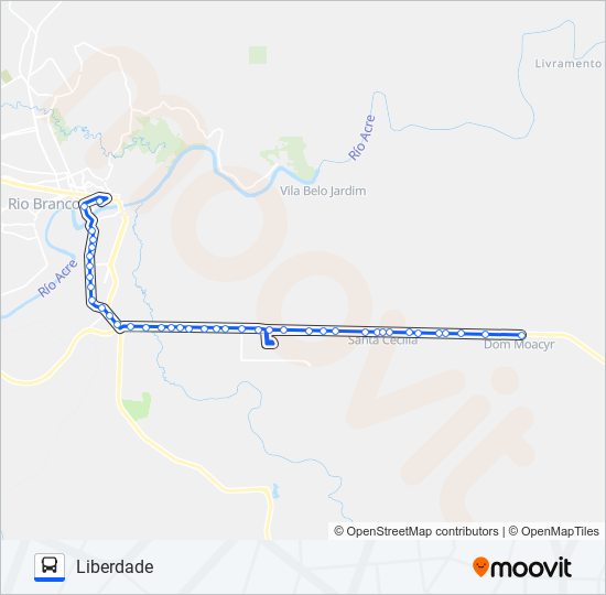 Mapa da linha 104 LIBERDADE de ônibus