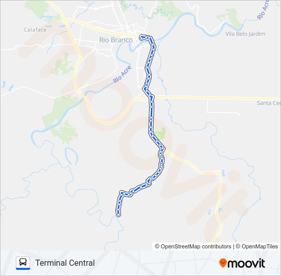Mapa da linha 109 PÓLO BENFICA de ônibus