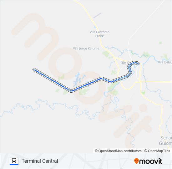 Mapa da linha 605 TRANSACREANA KM 25 de ônibus