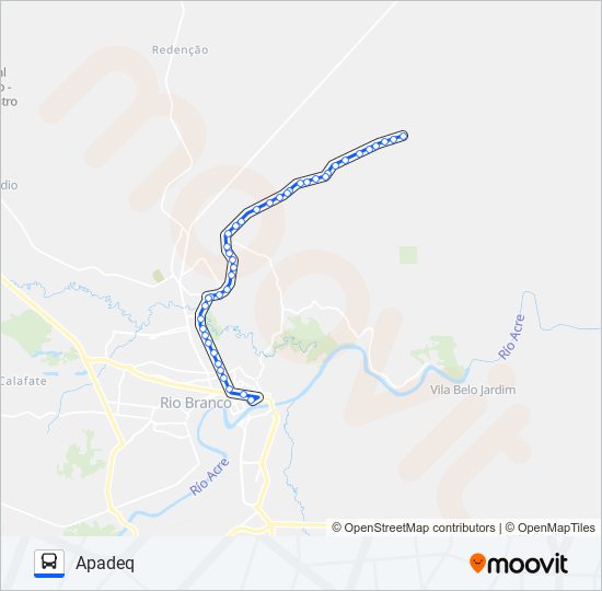 Mapa da linha 702B APOLÔNIO SALES - APADEQ de ônibus