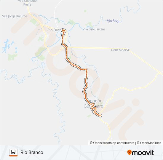Mapa da linha 001 SENADOR GUIOMARD de ônibus
