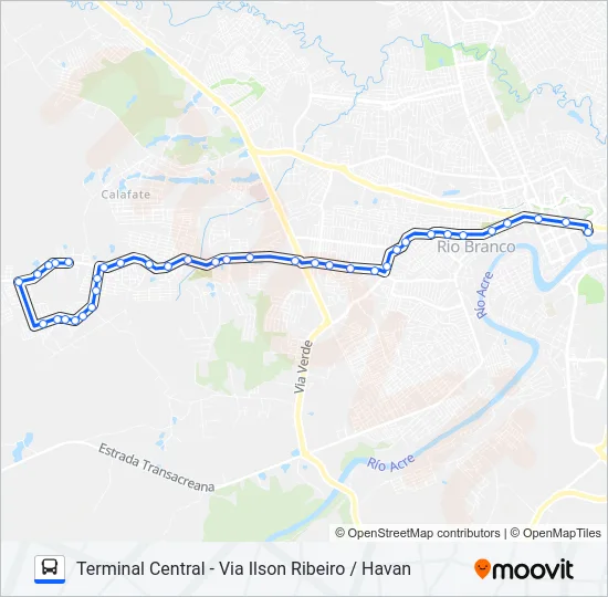 404 CALAFATE Bus Line Map