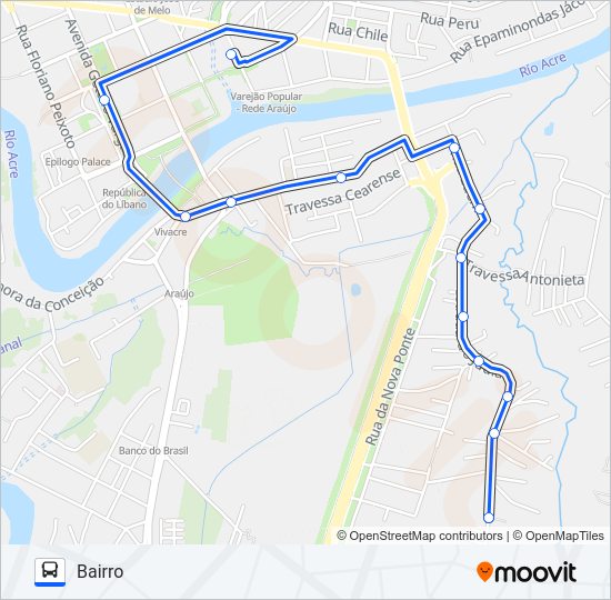 Mapa da linha 106 06 DE AGOSTO de ônibus