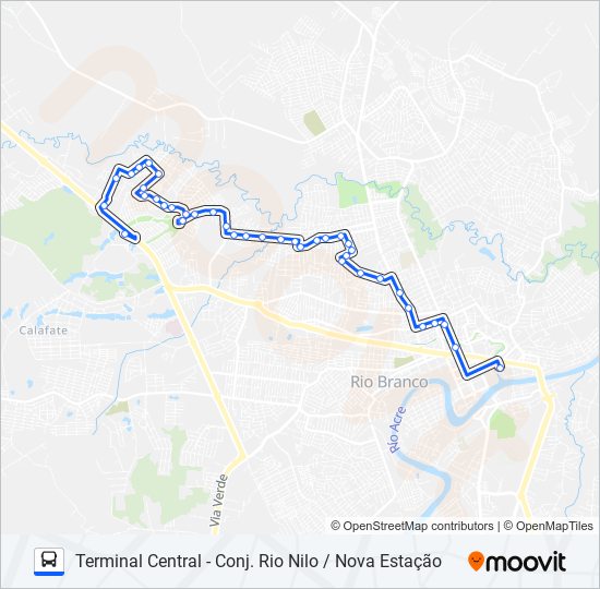 Mapa de 204 MOCINHA MAGALHÃES de autobús