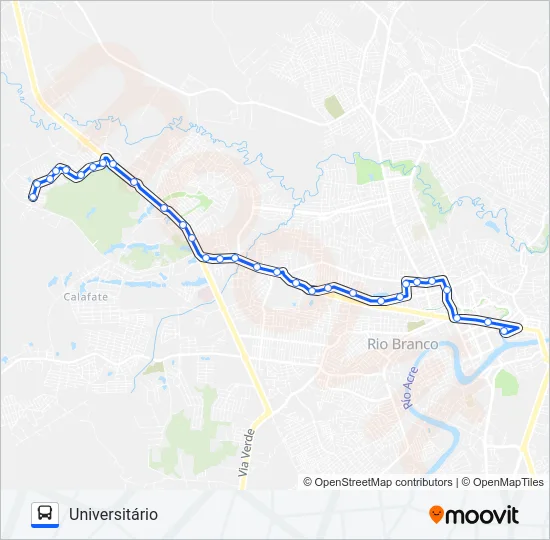 502 UNIVERSITÁRIO Bus Line Map