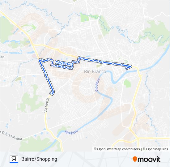 Mapa da linha 405 ESPERANÇA/SHOPPING de ônibus