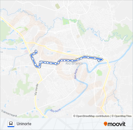 408 FUNDHACRE/UNINORTE Bus Line Map