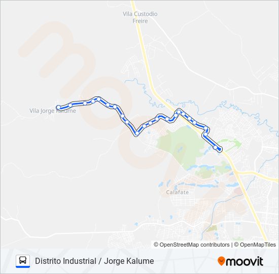 Mapa da linha 523 DISTRITO INDUSTRIAL / JORGE KALUME de ônibus