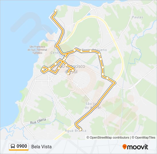 Mapa da linha 0900 de ônibus