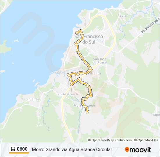 Mapa da linha 0600 de ônibus