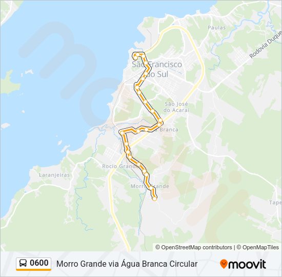 Mapa da linha 0600 de ônibus