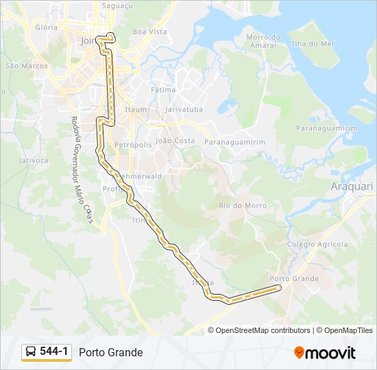 Mapa de 544-1 de autobús