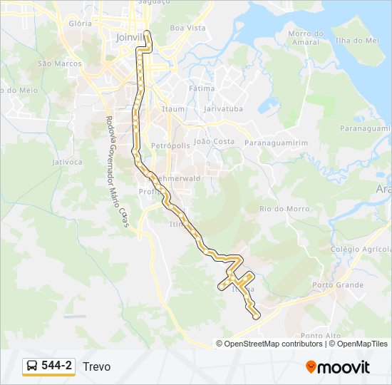 Mapa da linha 544-2 de ônibus