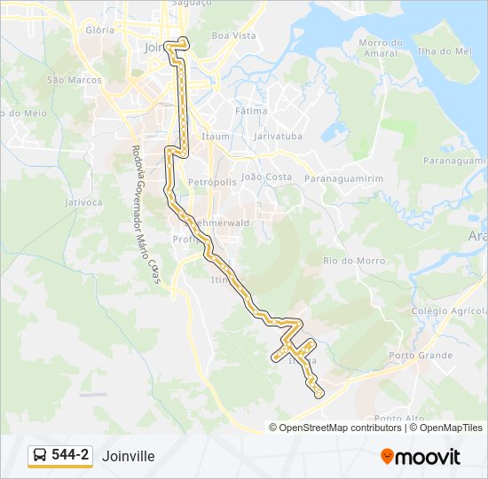 Mapa de 544-2 de autobús