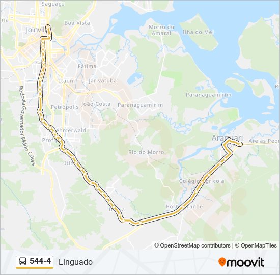 Mapa da linha 544-4 de ônibus