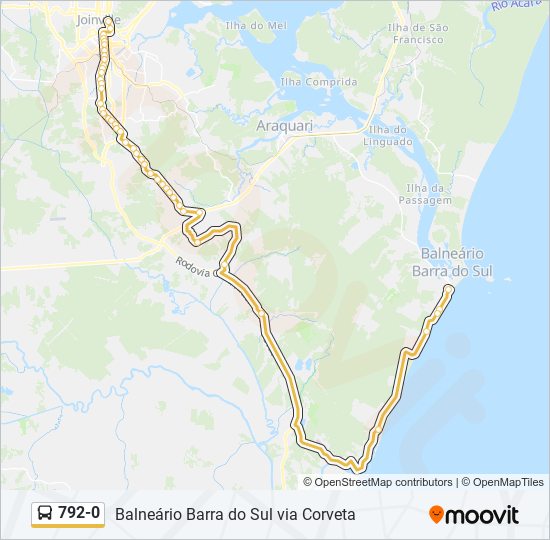 792-0 bus Line Map