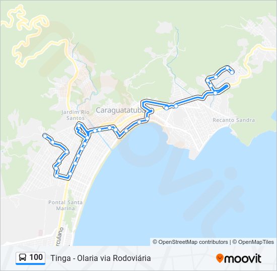 Mapa de 100 de autobús