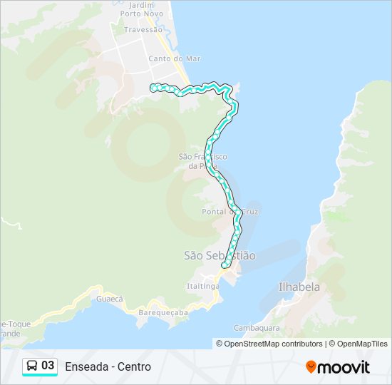 Mapa da linha 03 de ônibus