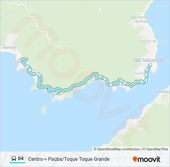 Mapa da linha 04 de ônibus