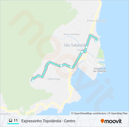 Mapa da linha 11 de ônibus