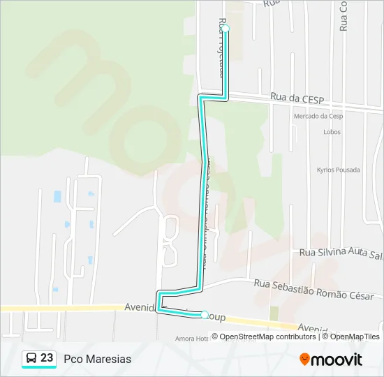 23 Bus Line Map
