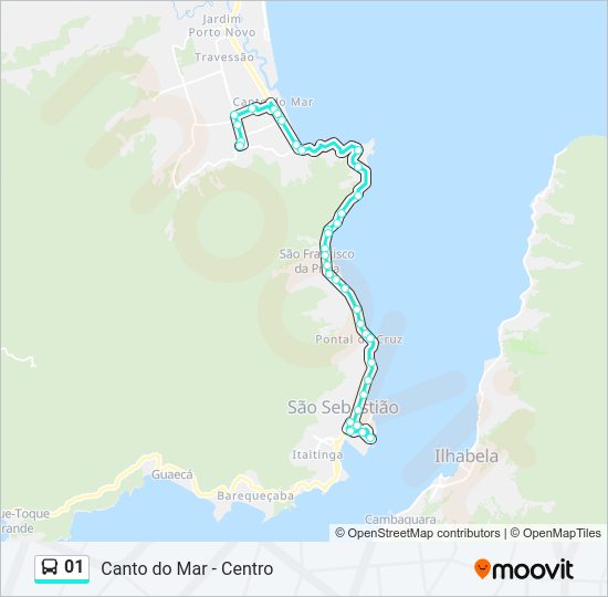 Mapa da linha 01 de ônibus