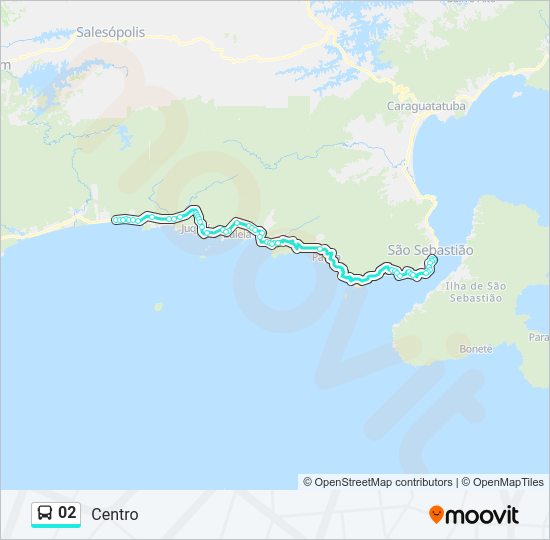 Mapa da linha 02 de ônibus